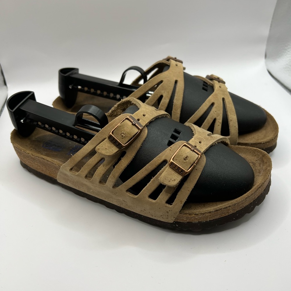 Birkenstock Womens Granada Slide Sandals Brown Leather Buckle Size 37 Womens 7.5